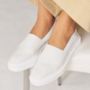 Via Spiga Travis Slip On Casual Platform Sneaker Porcelain White Size 9.5